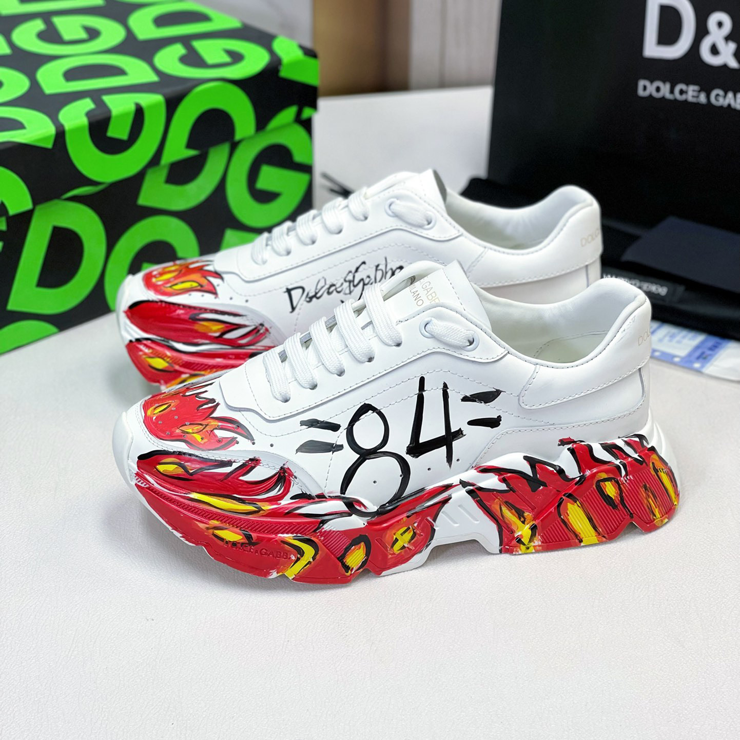 Dolce & Gabbana Calfskin Nappa Daymaster Sneakers - FashionPlug
