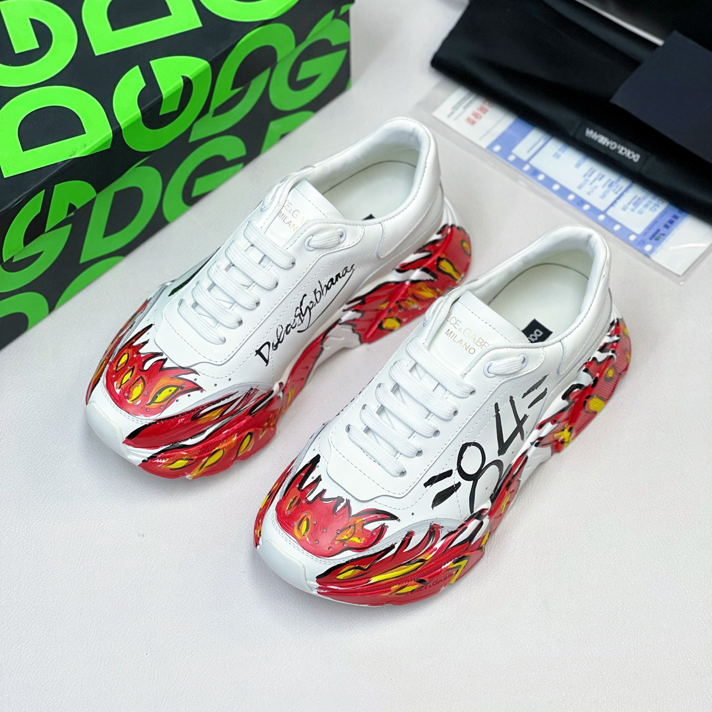 Dolce & Gabbana Calfskin Nappa Daymaster Sneakers - FashionPlug