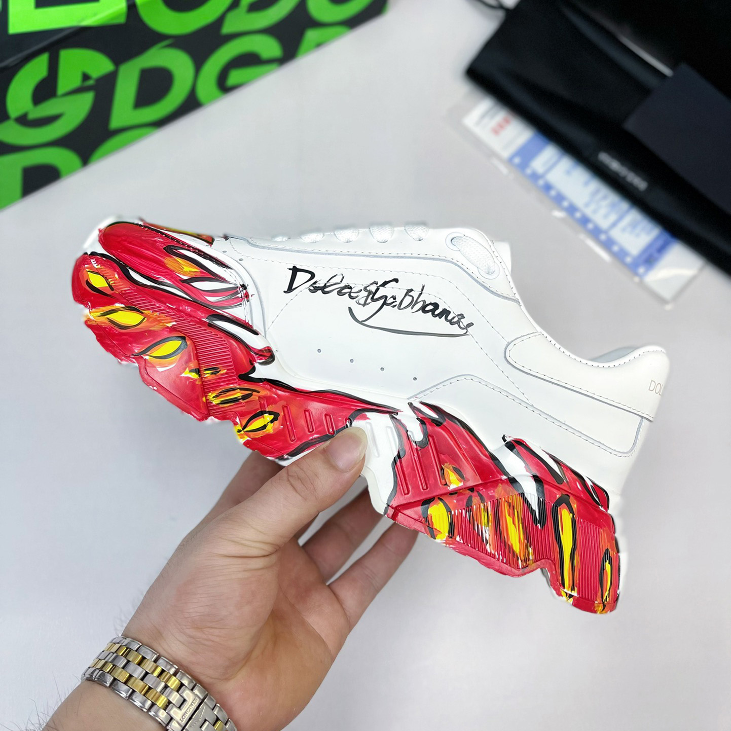 Dolce & Gabbana Calfskin Nappa Daymaster Sneakers - FashionPlug