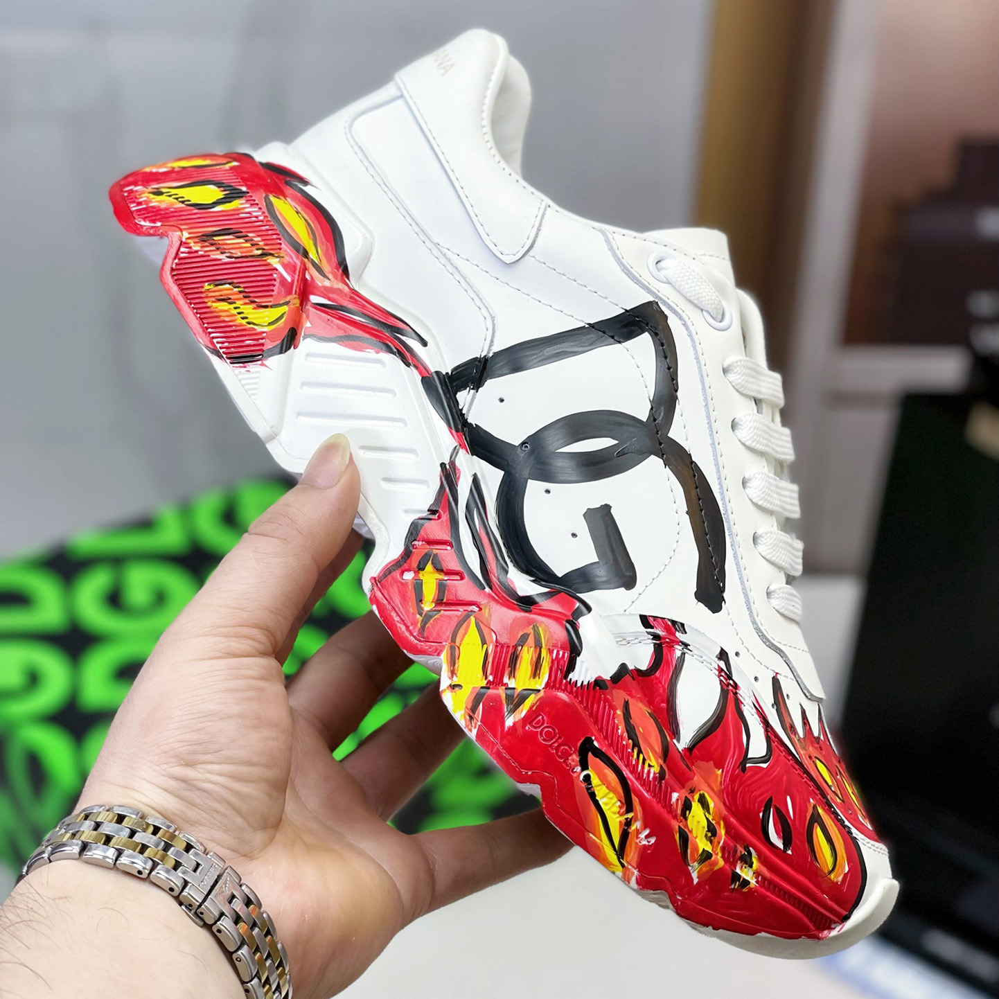 Dolce & Gabbana Calfskin Nappa Daymaster Sneakers - FashionPlug
