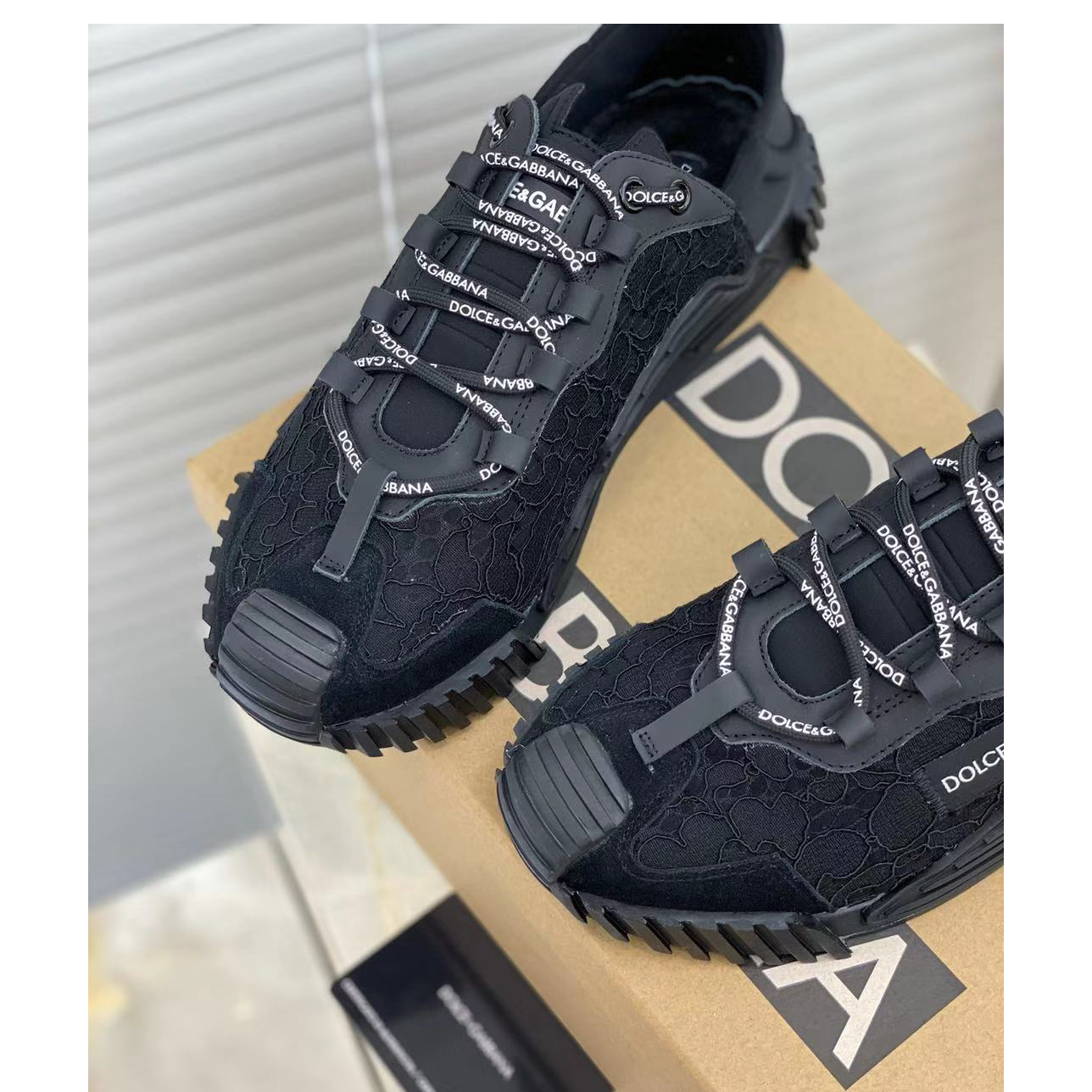 Dolce & Gabbana Mixed-Materials NS1 Slip-On Sneakers - FashionPlug