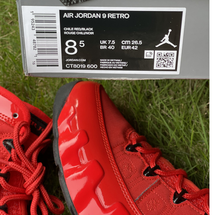 Air Jordan 9 “Chile Red”  Basketball Shoes   CT8019-600 - FashionPlug