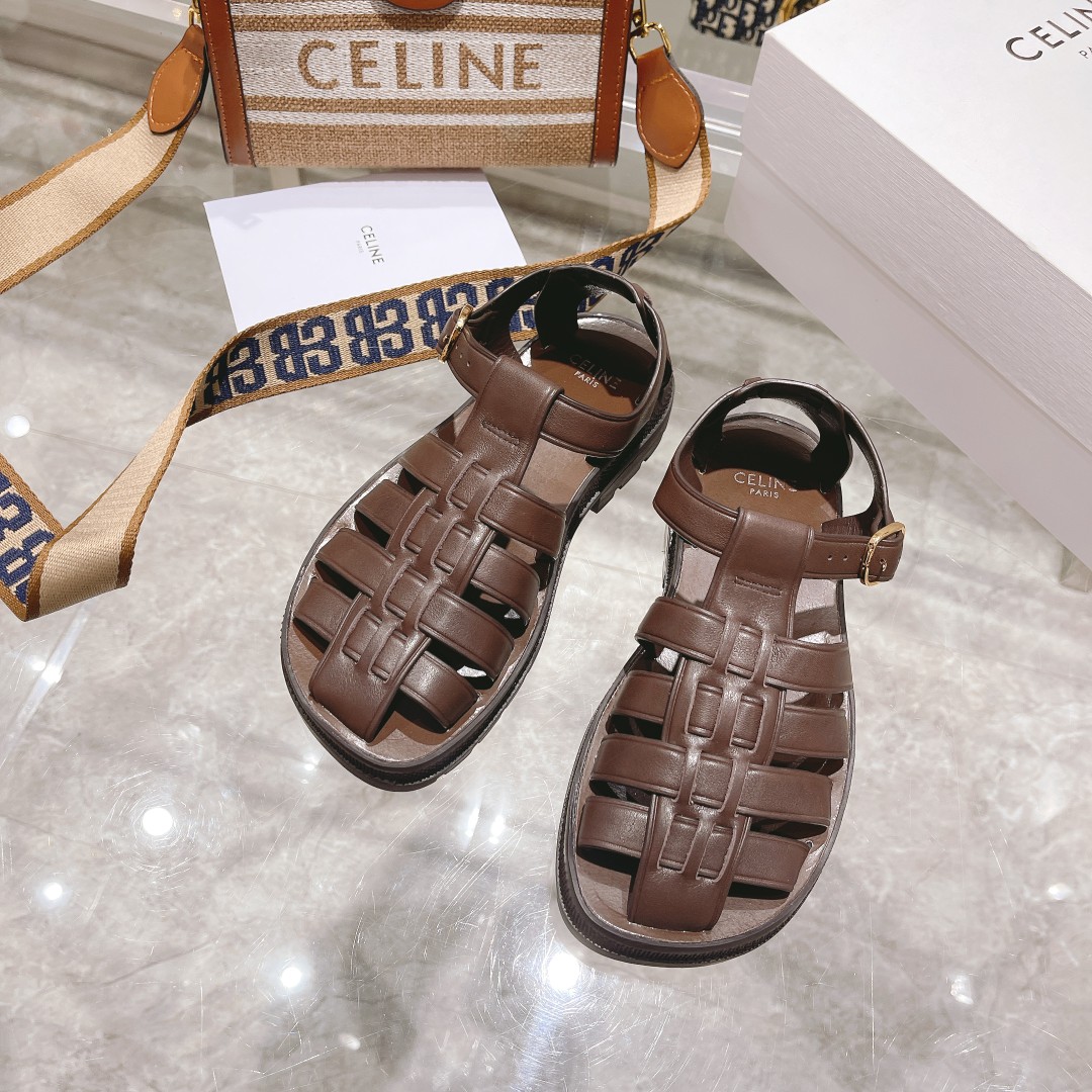 Celine Clea Chunky Sandal  In Calfskin - FashionPlug
