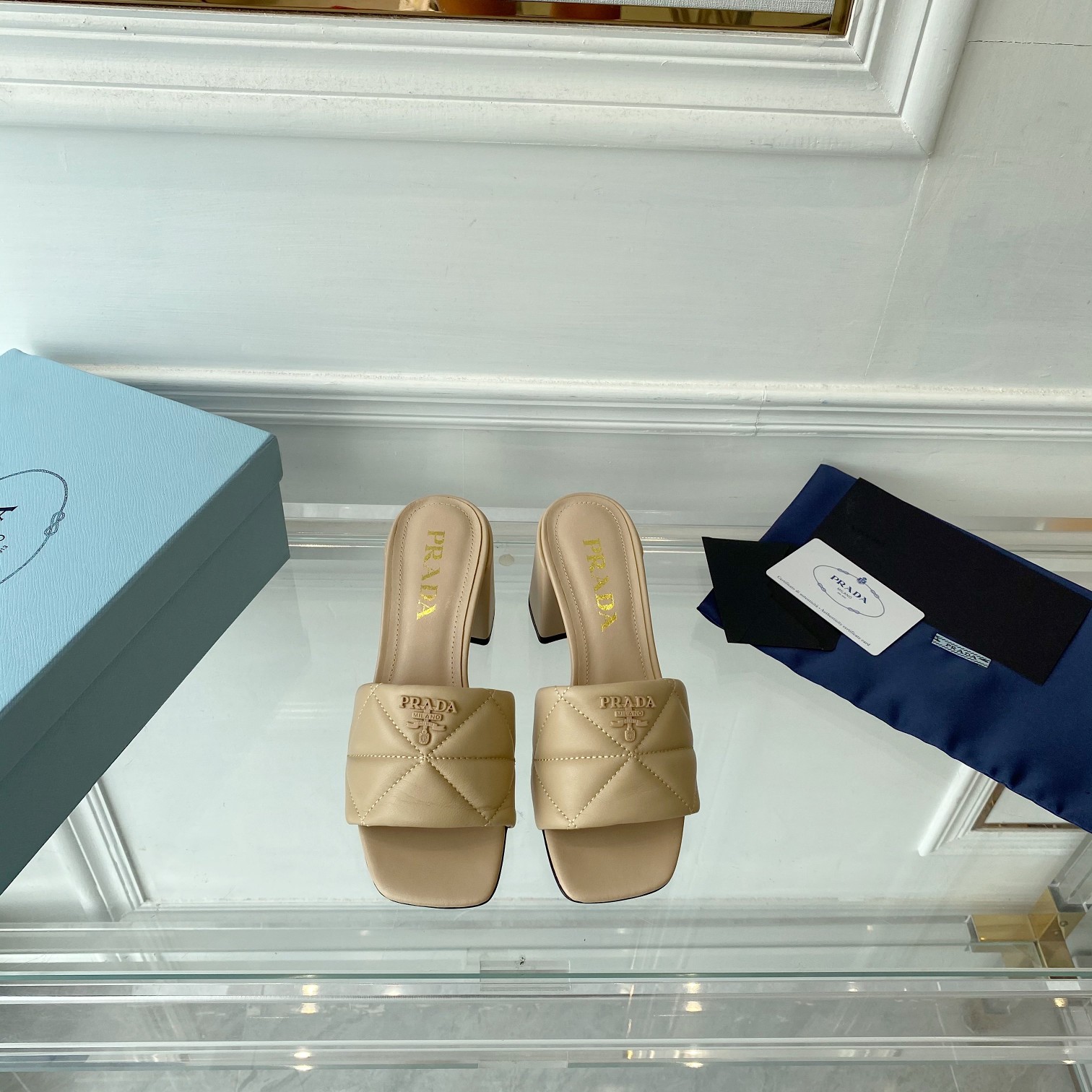 Prada Quilted Nappa Leather Sandals - FashionPlug