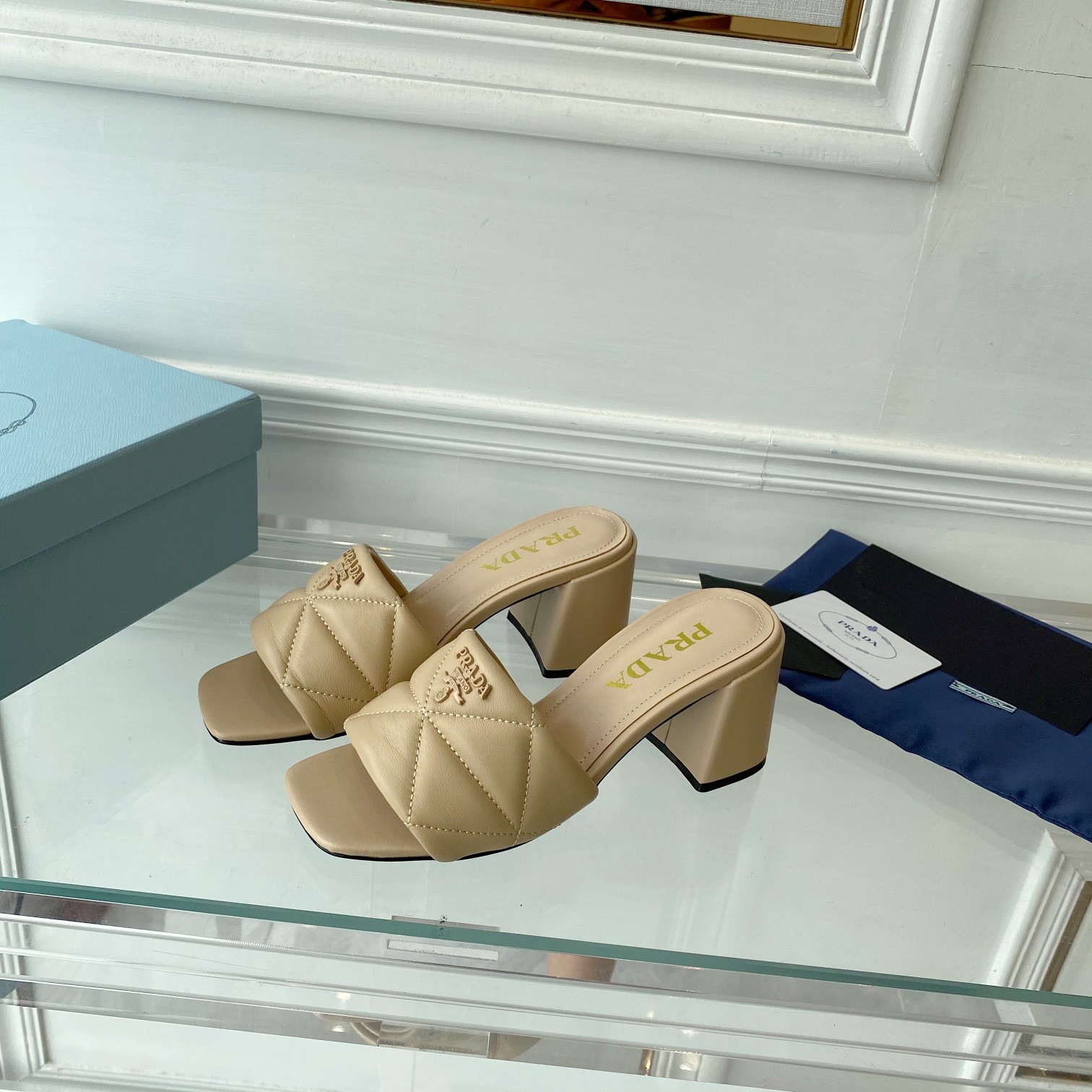 Prada Quilted Nappa Leather Sandals - FashionPlug