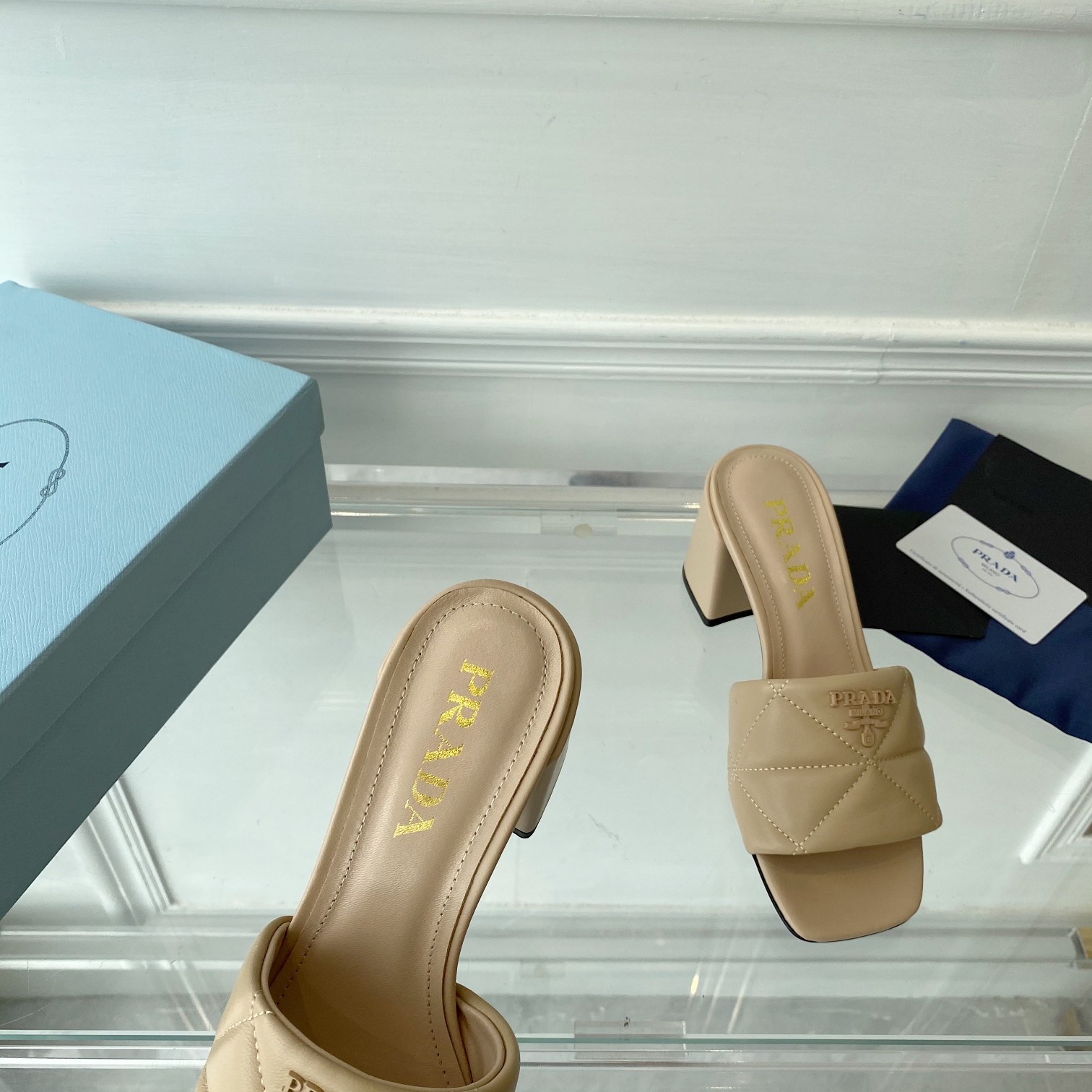 Prada Quilted Nappa Leather Sandals - FashionPlug