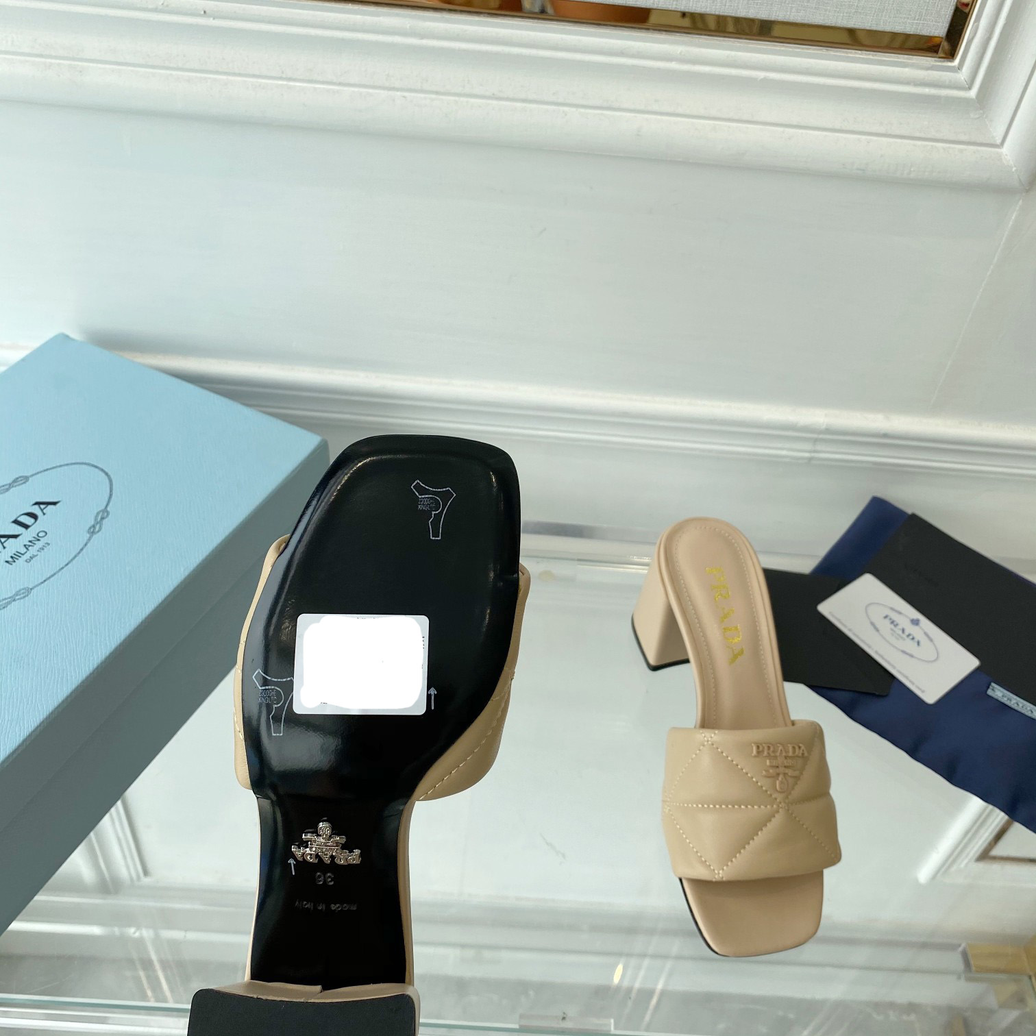 Prada Quilted Nappa Leather Sandals - FashionPlug