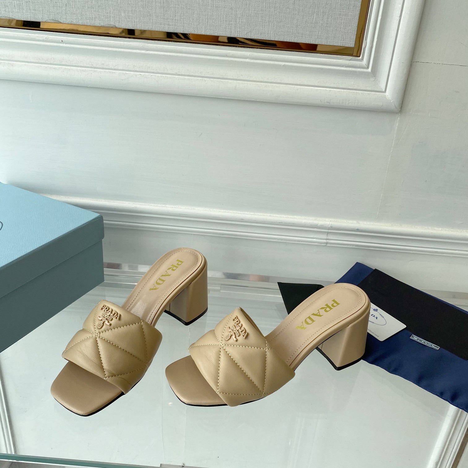 Prada Quilted Nappa Leather Sandals - FashionPlug