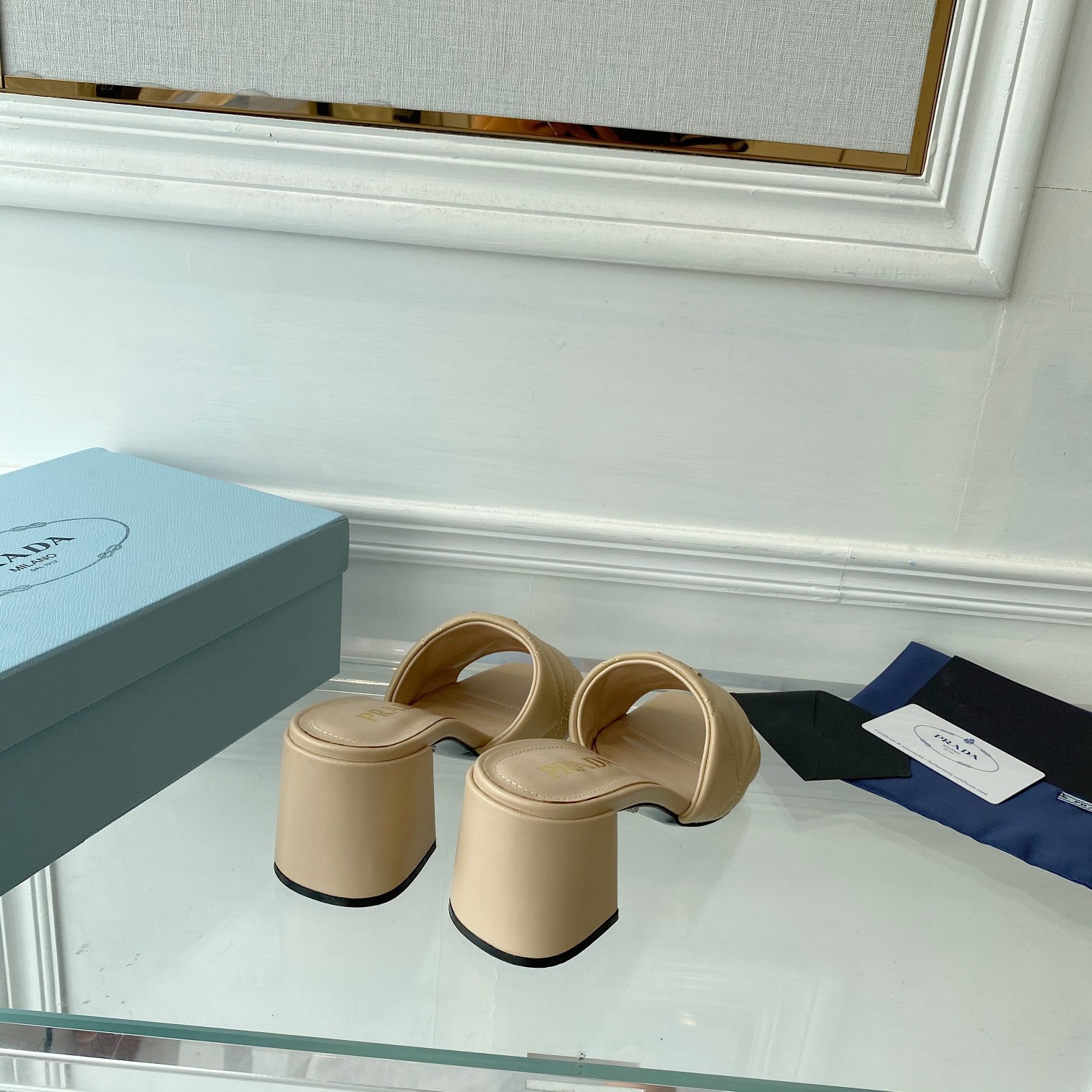 Prada Quilted Nappa Leather Sandals - FashionPlug
