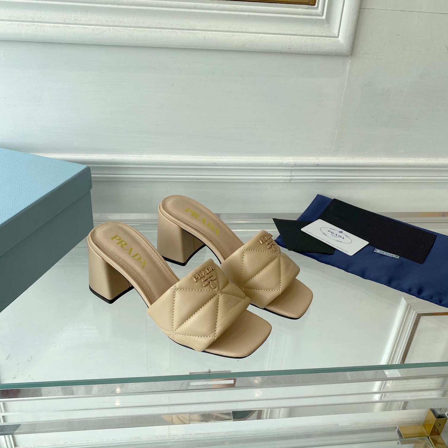 Prada Quilted Nappa Leather Sandals - FashionPlug