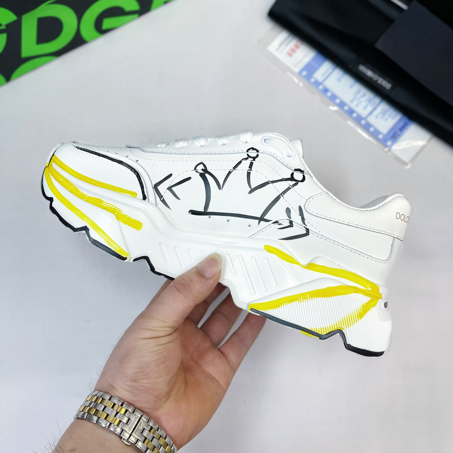 Dolce & Gabbana Calfskin Nappa Daymaster Sneakers - FashionPlug