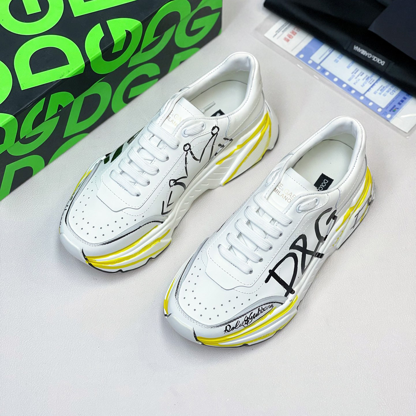 Dolce & Gabbana Calfskin Nappa Daymaster Sneakers - FashionPlug