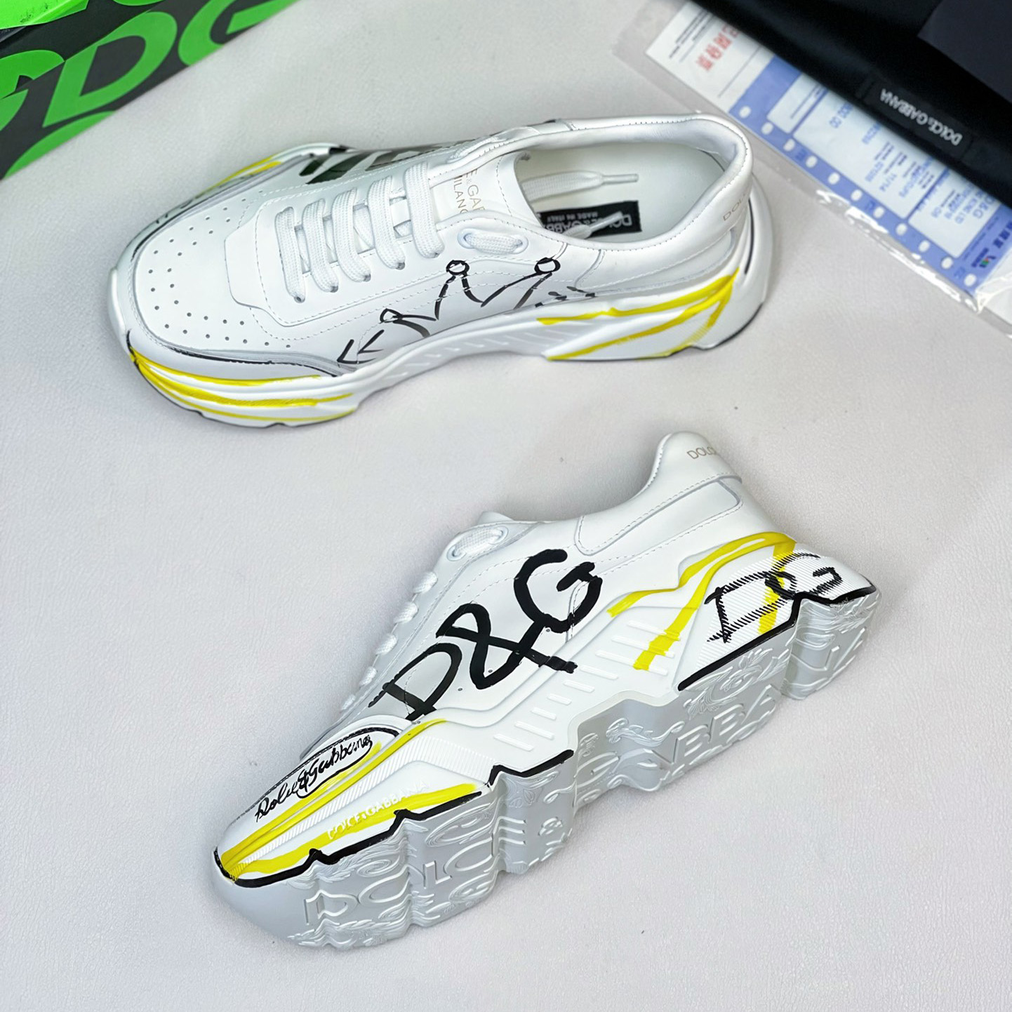 Dolce & Gabbana Calfskin Nappa Daymaster Sneakers - FashionPlug