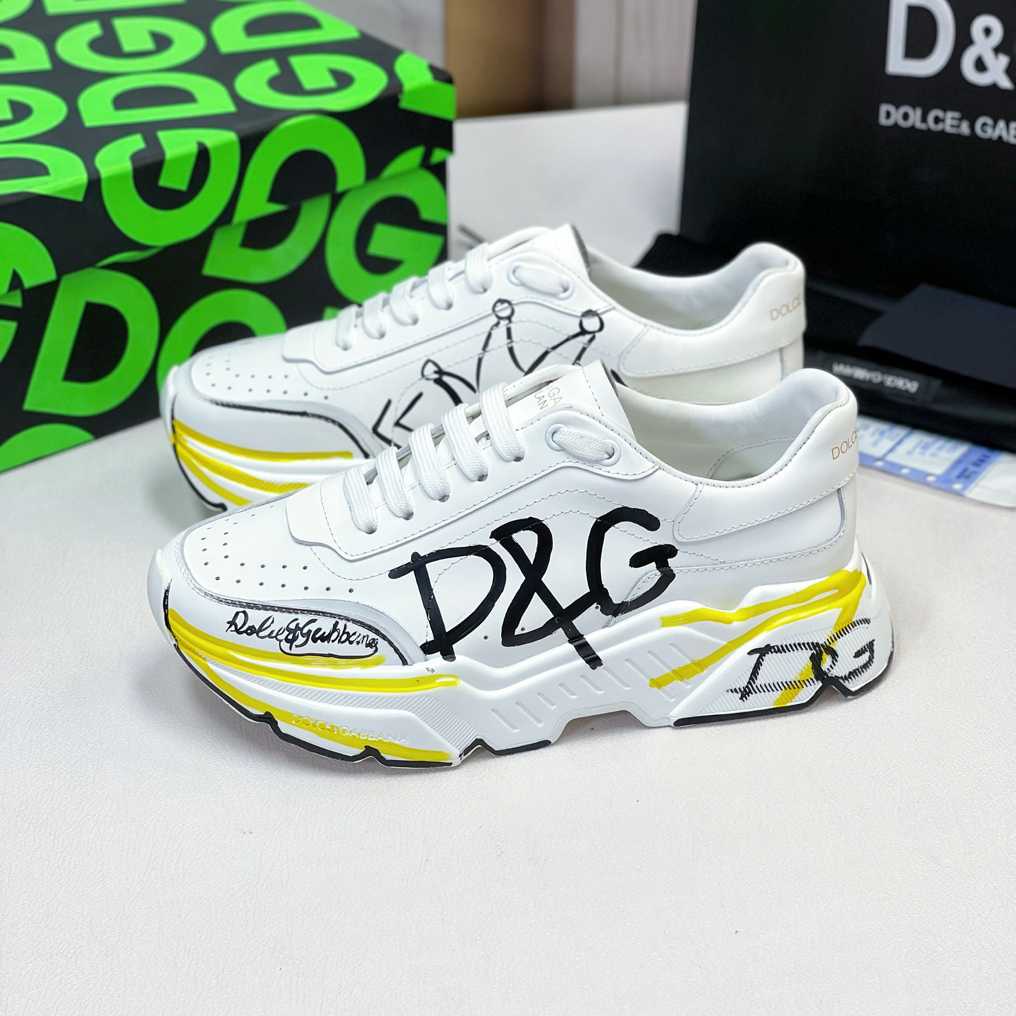 Dolce & Gabbana Calfskin Nappa Daymaster Sneakers - FashionPlug