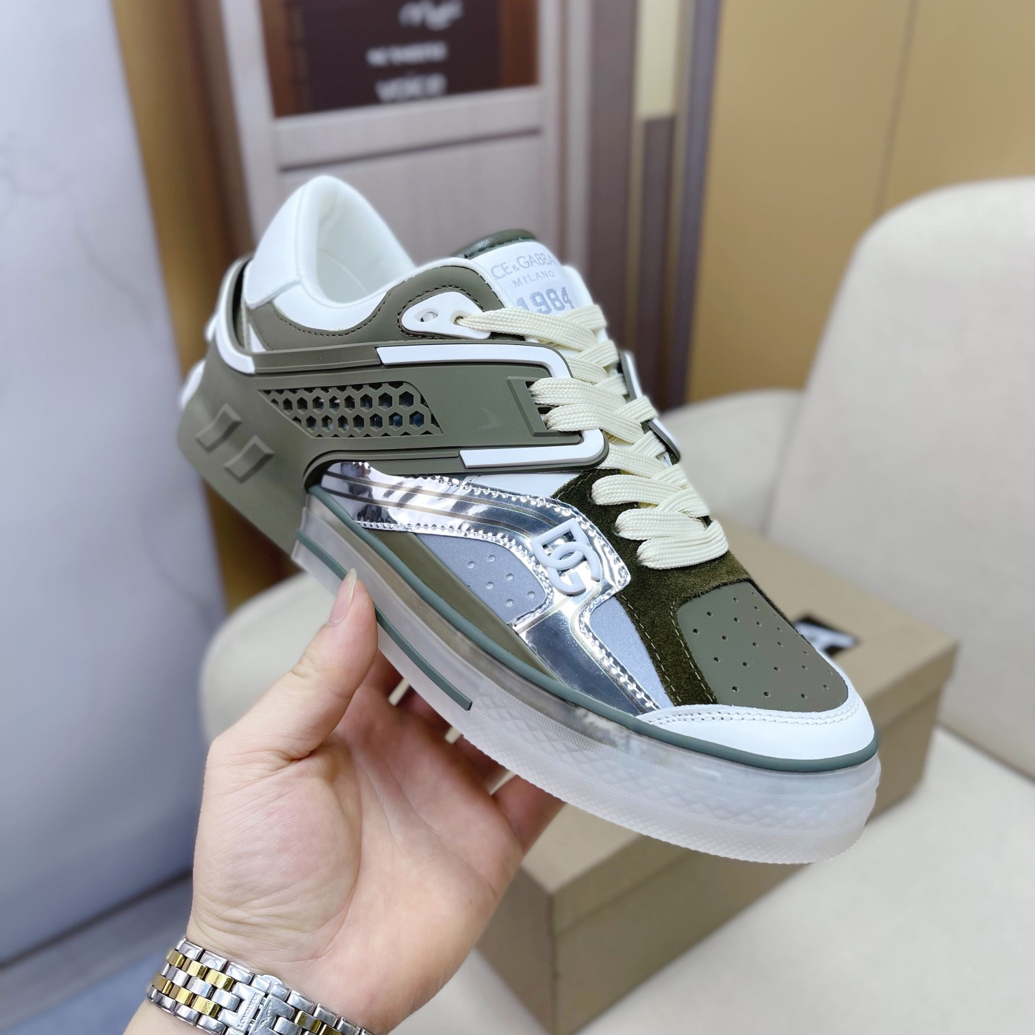 Dolce & Gabbana Calfskin Custom 2.Zero Sneakers - FashionPlug
