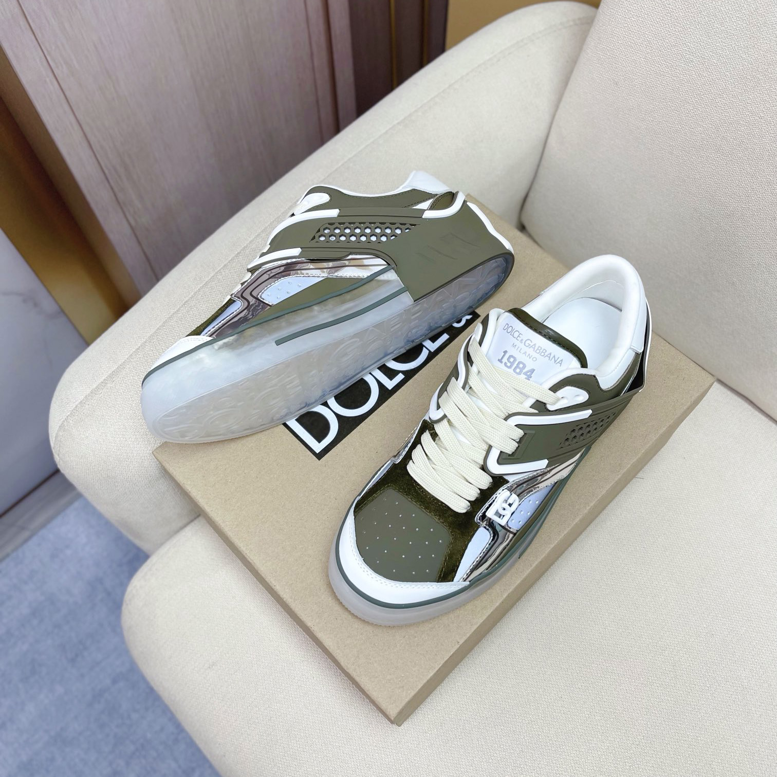 Dolce & Gabbana Calfskin Custom 2.Zero Sneakers - FashionPlug