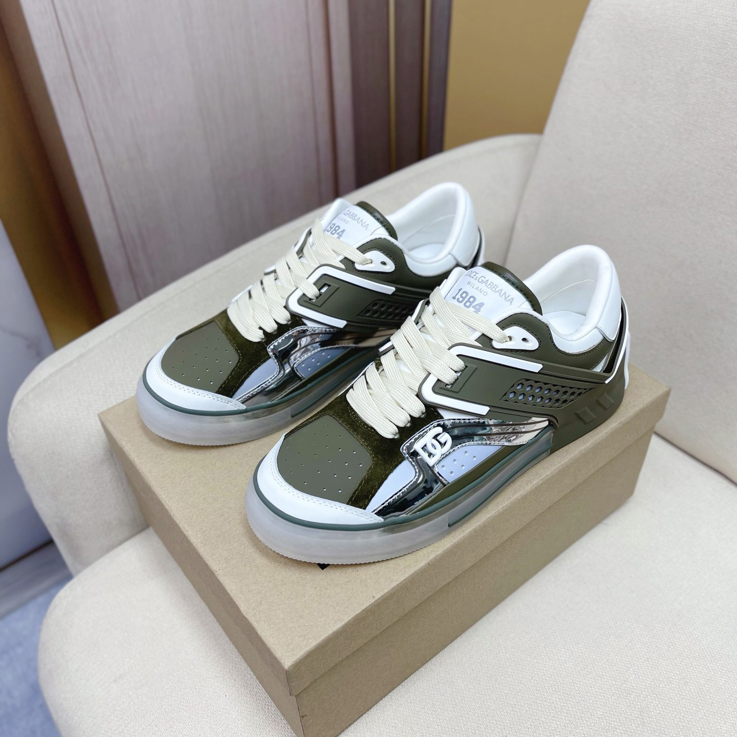 Dolce & Gabbana Calfskin Custom 2.Zero Sneakers - FashionPlug