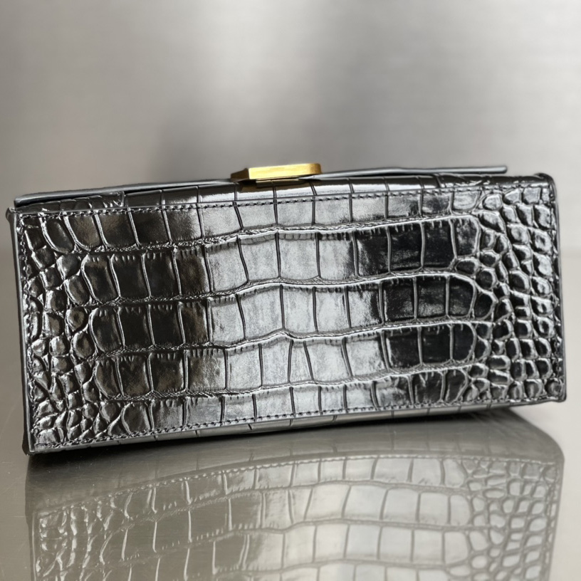 Balenciaga Hourglass Small Handbag In Black  - FashionPlug