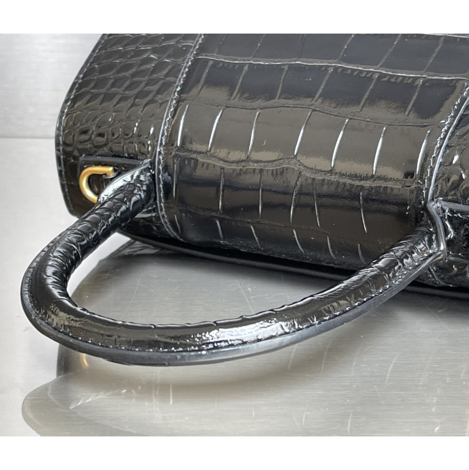 Balenciaga Hourglass Small Handbag In Black  - FashionPlug