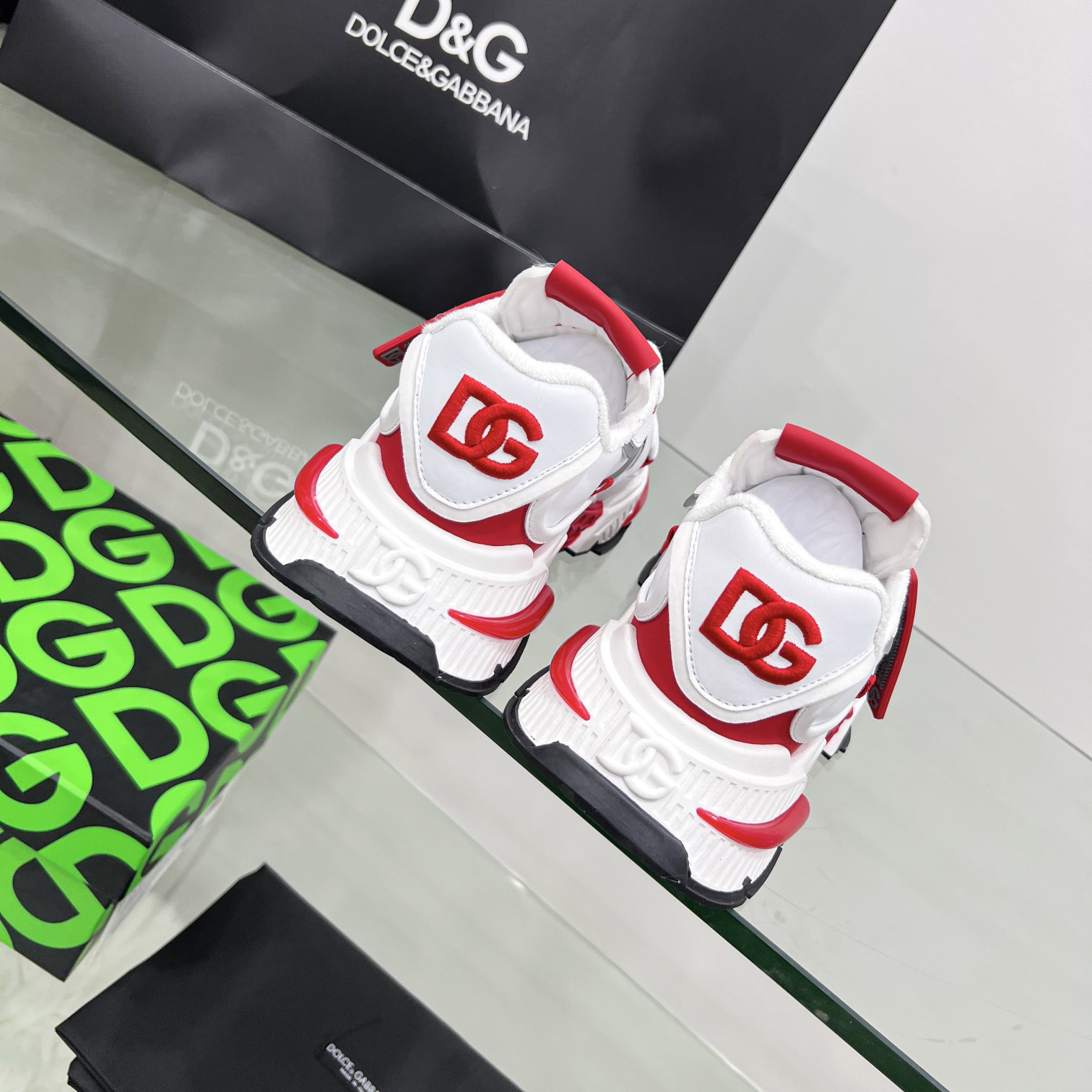 Dolce & Gabbana Mixed-Material Airmaster Sneakers - FashionPlug