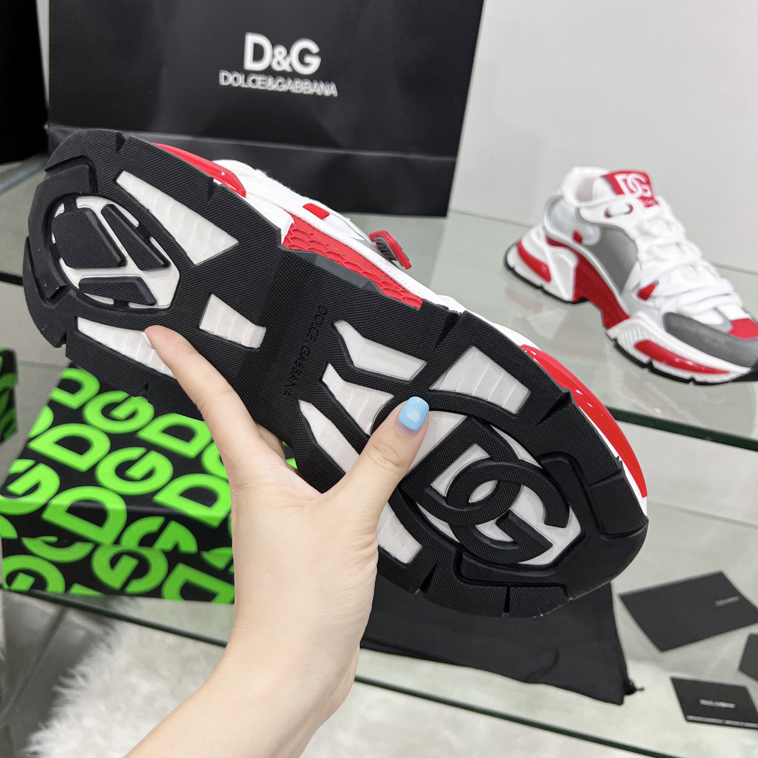 Dolce & Gabbana Mixed-Material Airmaster Sneakers - FashionPlug