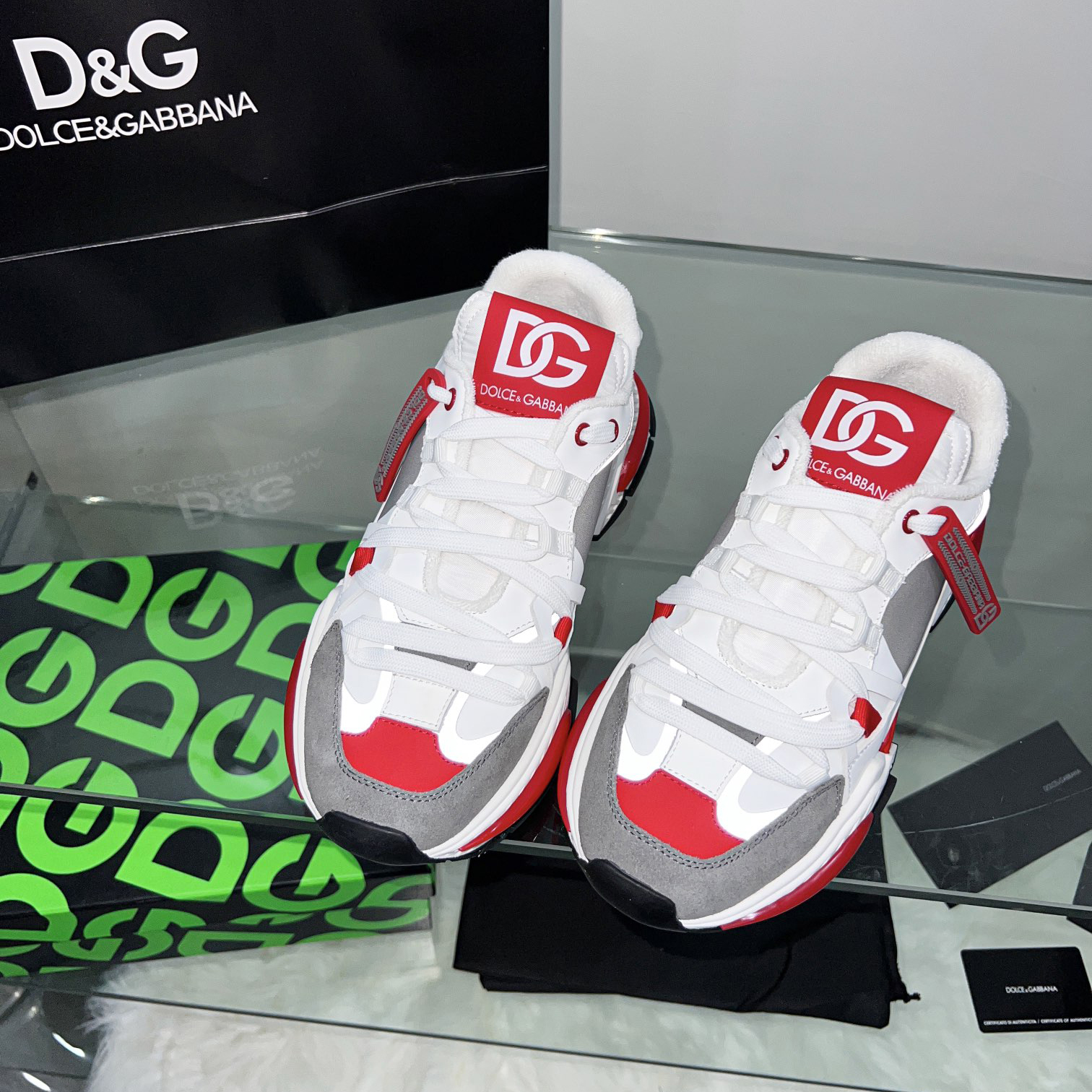 Dolce & Gabbana Mixed-Material Airmaster Sneakers - FashionPlug
