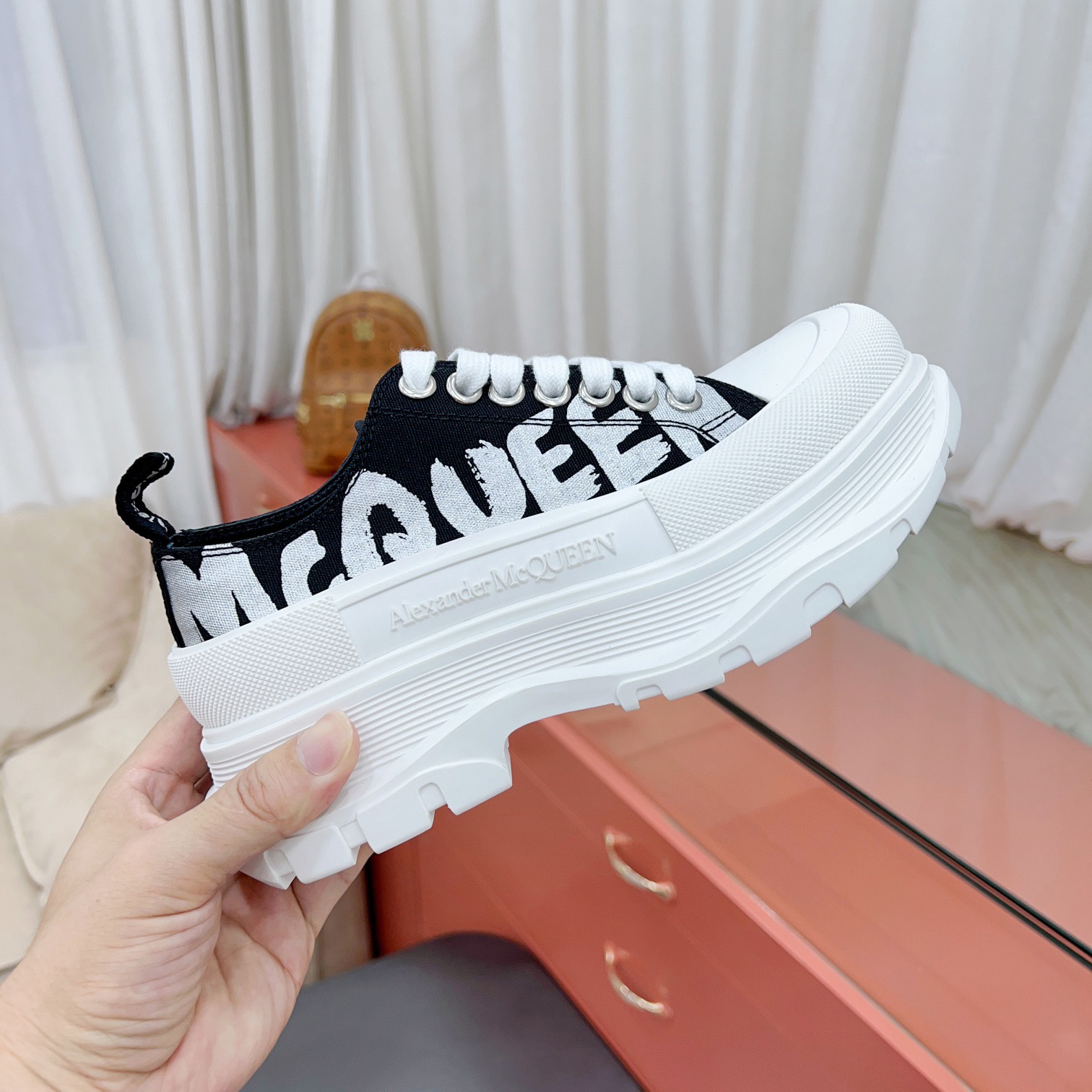 Alexander Mqueen Tread Slick Lace-up In Black - FashionPlug