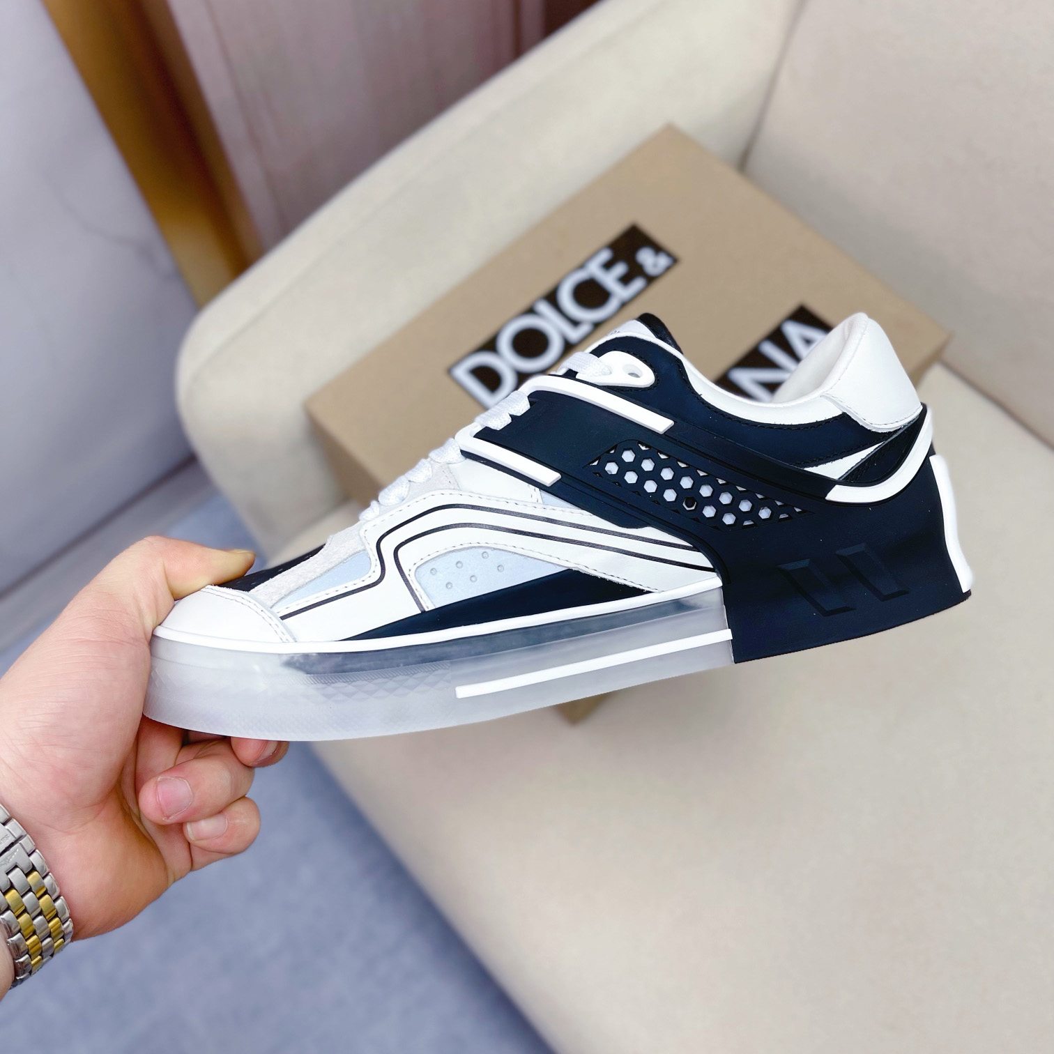 Dolce & Gabbana Calfskin Custom 2.Zero Sneakers - FashionPlug
