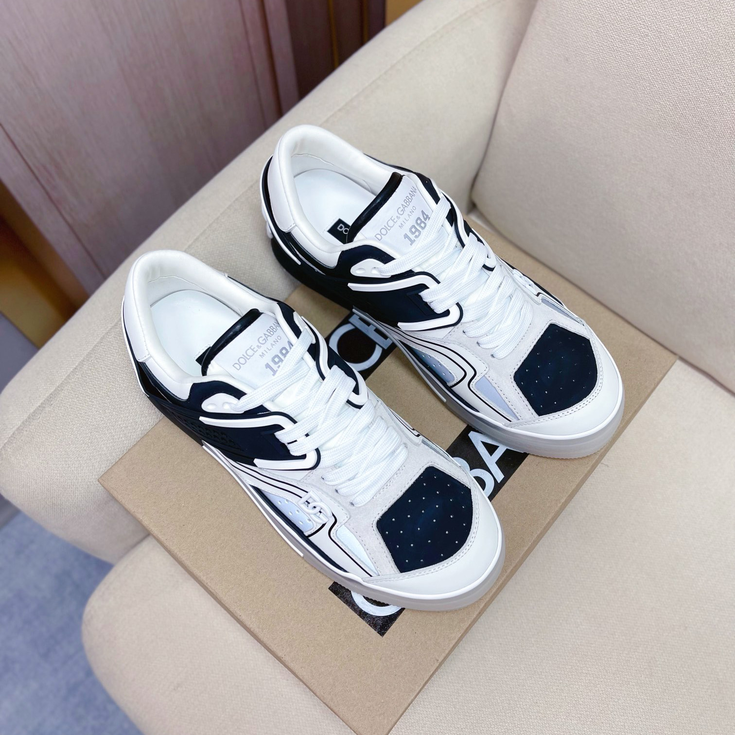 Dolce & Gabbana Calfskin Custom 2.Zero Sneakers - FashionPlug