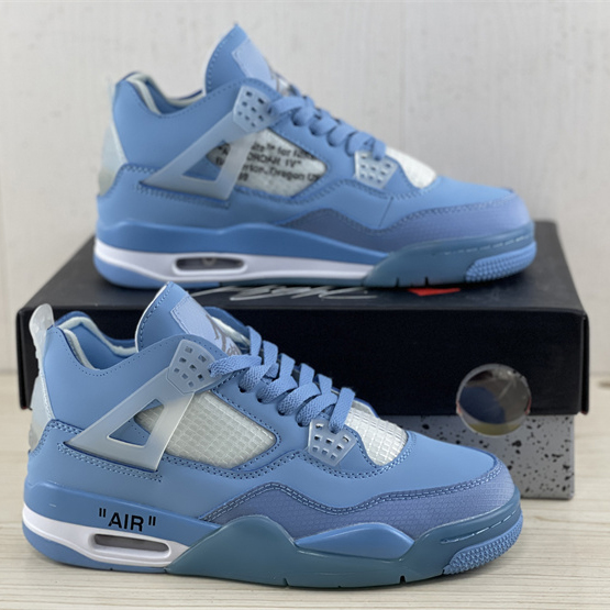 Off White x Air Jordan 4 Sneakers  - FashionPlug