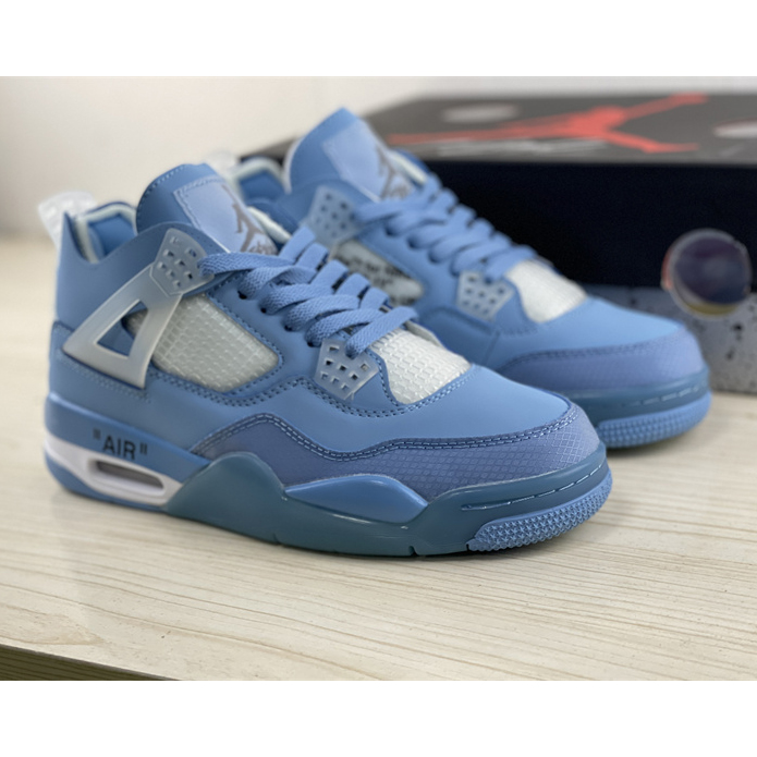 Off White x Air Jordan 4 Sneakers  - FashionPlug