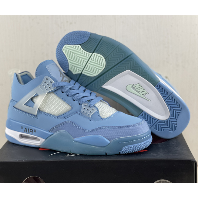 Off White x Air Jordan 4 Sneakers  - FashionPlug
