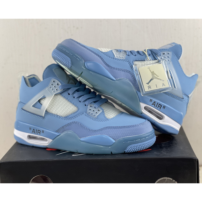 Off White x Air Jordan 4 Sneakers  - FashionPlug