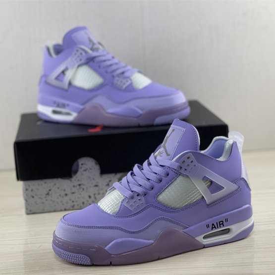 Off White x Air Jordan 4 Sneakers  - FashionPlug