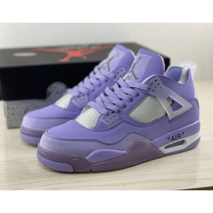 Off White x Air Jordan 4 Sneakers  - FashionPlug