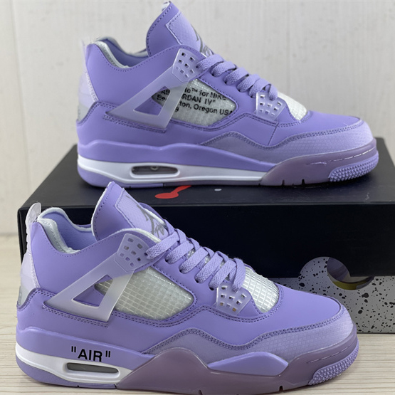 Off White x Air Jordan 4 Sneakers  - FashionPlug