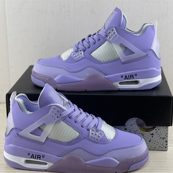 Off White x Air Jordan 4 Sneakers  - FashionPlug