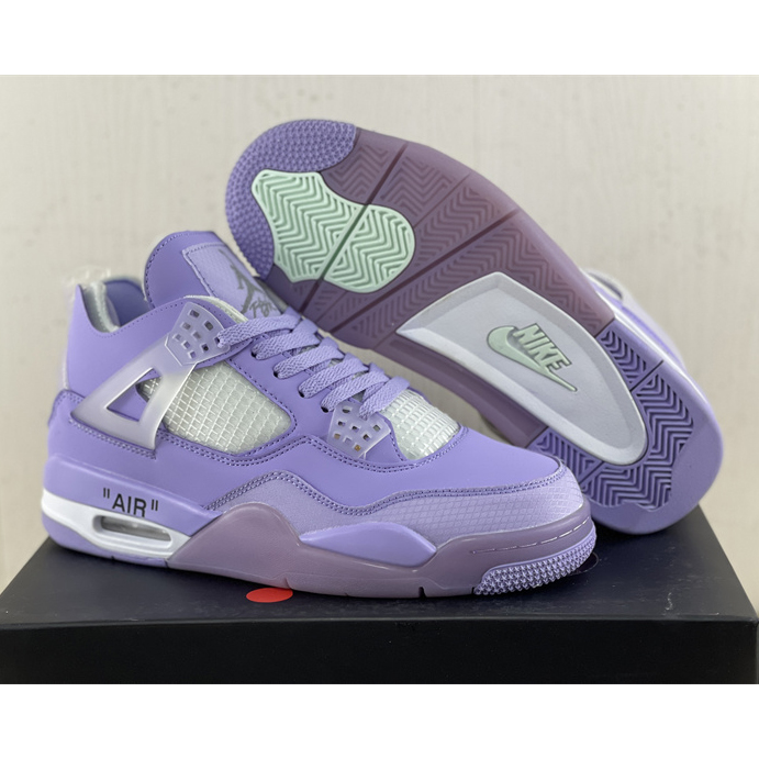 Off White x Air Jordan 4 Sneakers  - FashionPlug