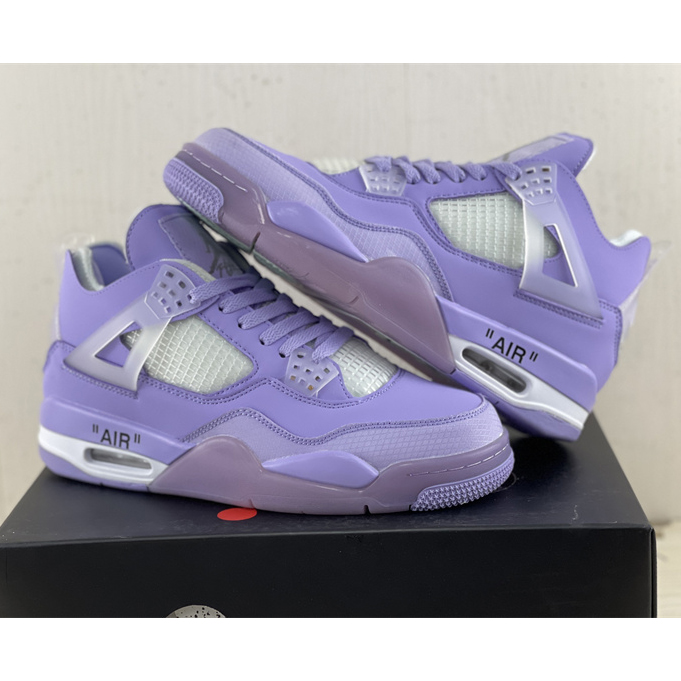 Off White x Air Jordan 4 Sneakers  - FashionPlug