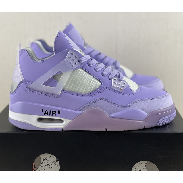 Off White x Air Jordan 4 Sneakers  - FashionPlug