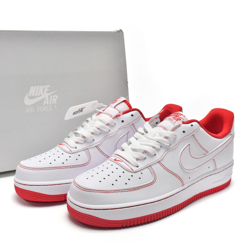 Nike Air Force 1 Low Contrast Stitch Red Sneaker   CV1724-100  - FashionPlug