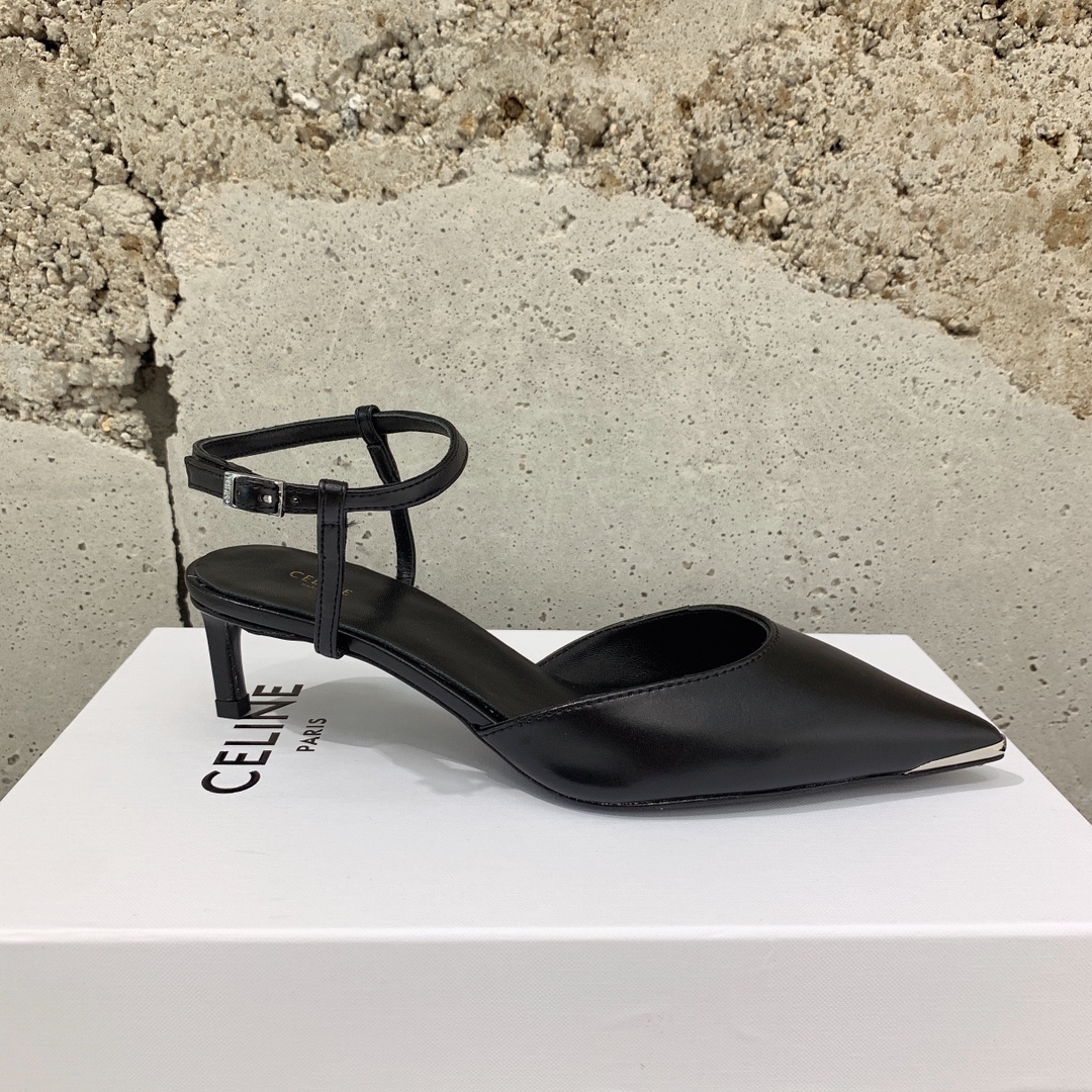 Celine Kitten With Metal Toe In Calfskin - FashionPlug
