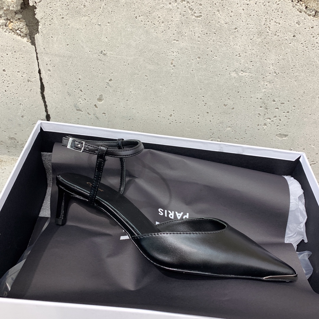 Celine Kitten With Metal Toe In Calfskin - FashionPlug