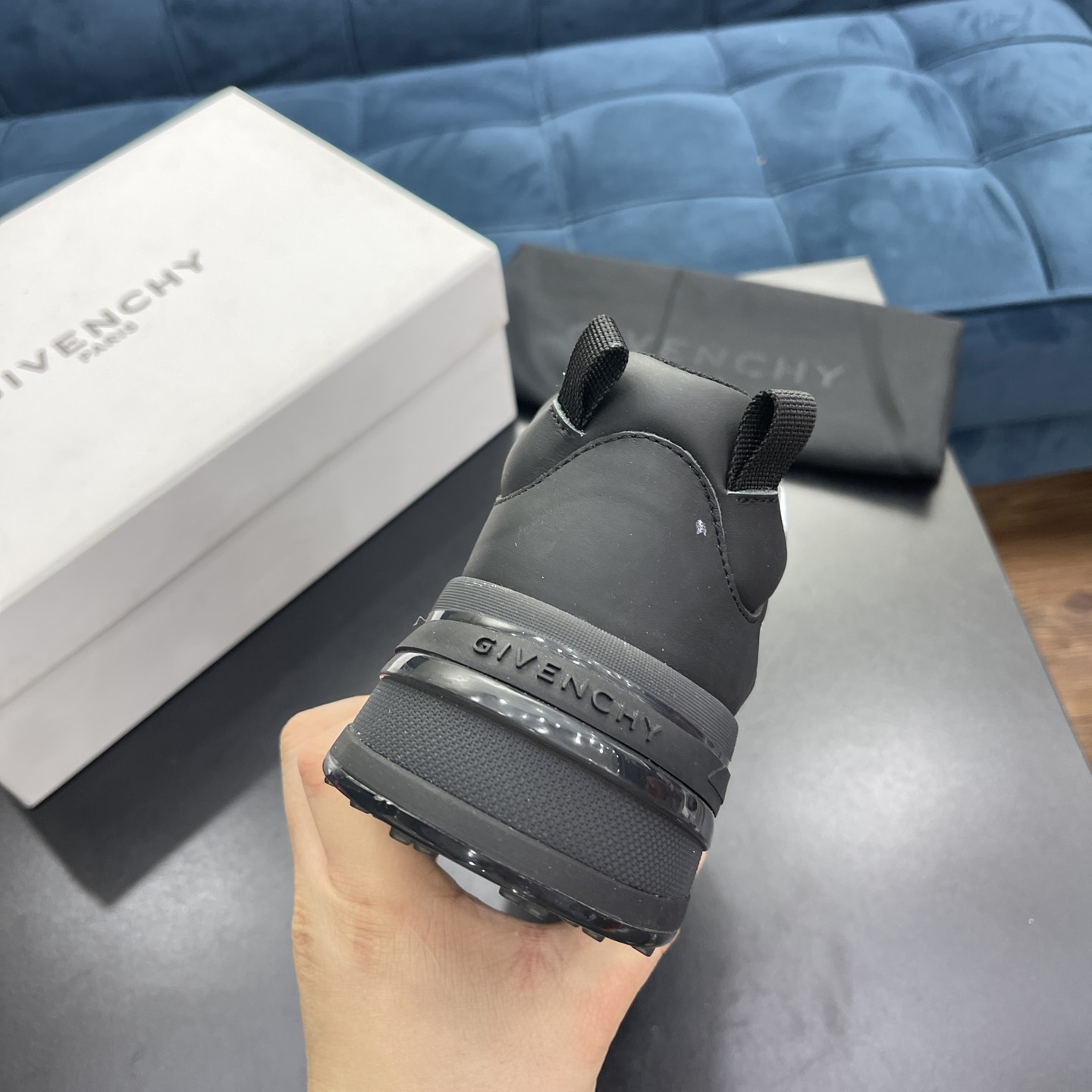 Givenchy Logo Sneakers In Black - FashionPlug