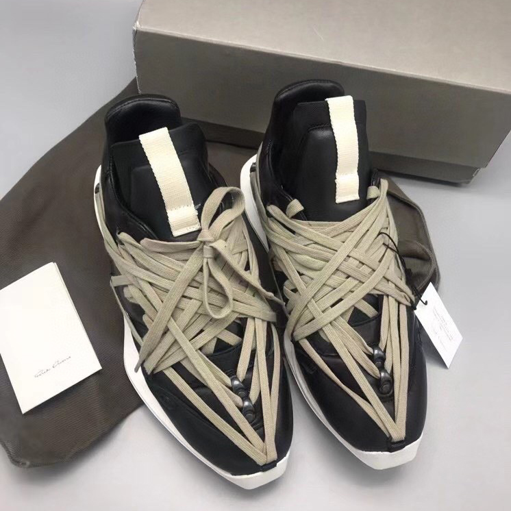 Rick Owens Mega Lace Runner Sneakers - FashionPlug