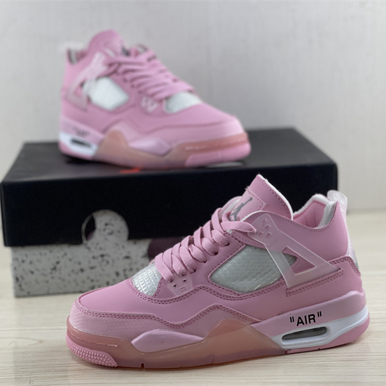 Off White x Air Jordan 4 Sneakers  - FashionPlug