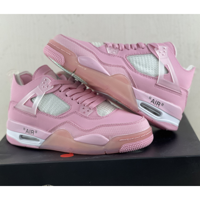Off White x Air Jordan 4 Sneakers  - FashionPlug