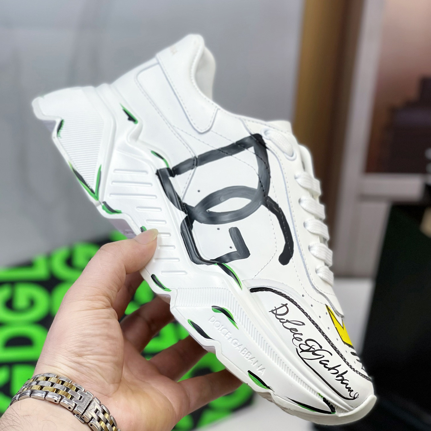 Dolce & Gabbana Calfskin Nappa Daymaster Sneakers - FashionPlug