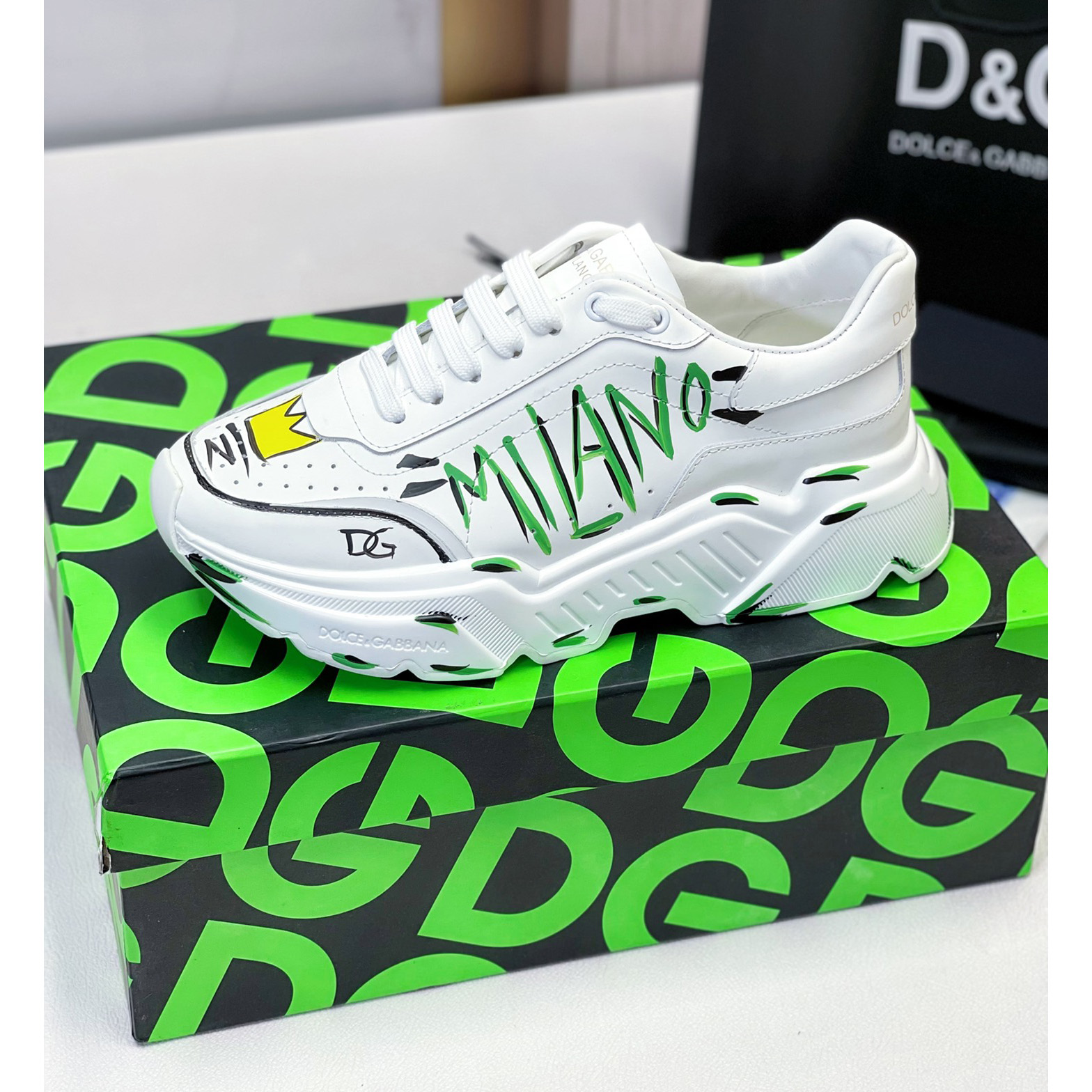 Dolce & Gabbana Calfskin Nappa Daymaster Sneakers - FashionPlug