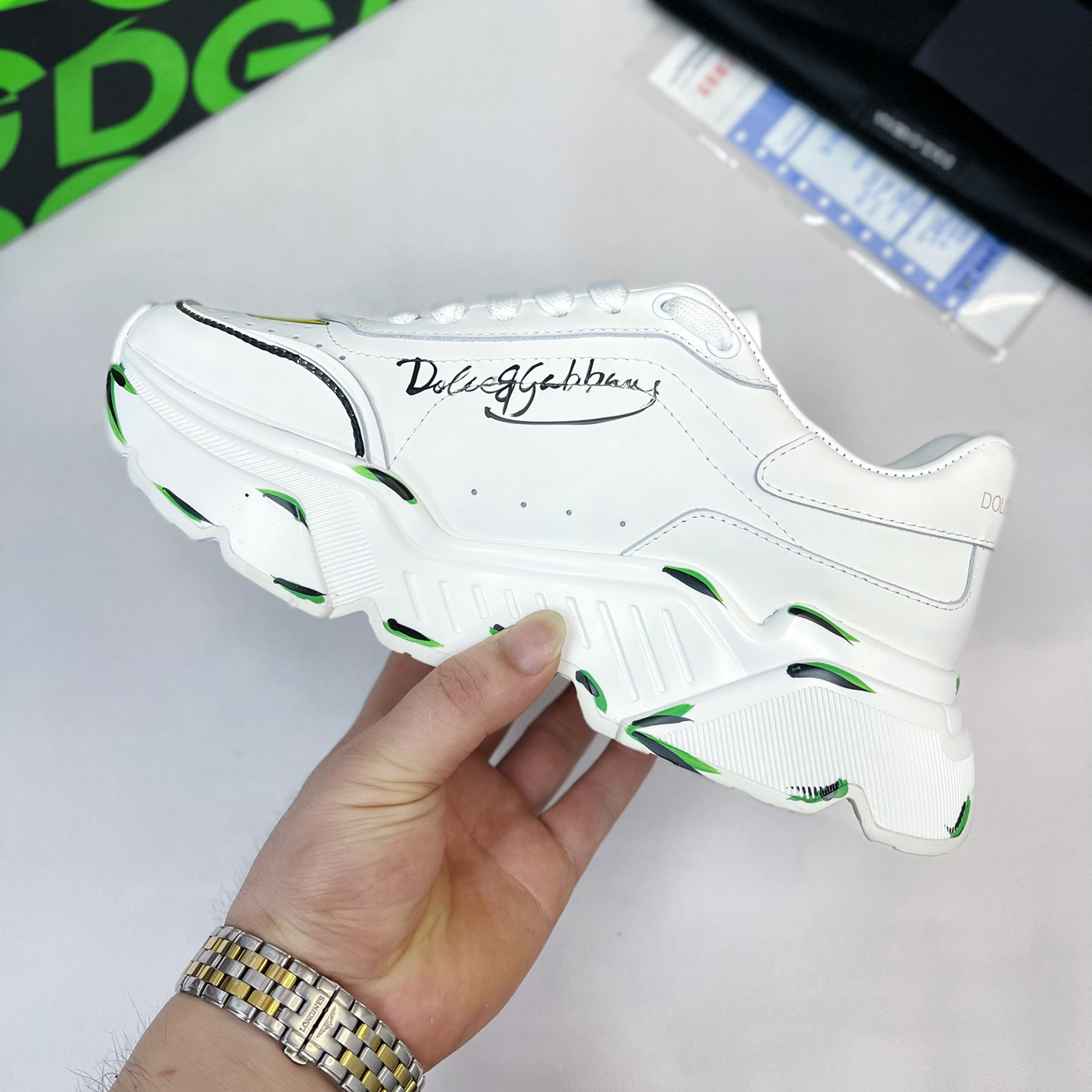 Dolce & Gabbana Calfskin Nappa Daymaster Sneakers - FashionPlug
